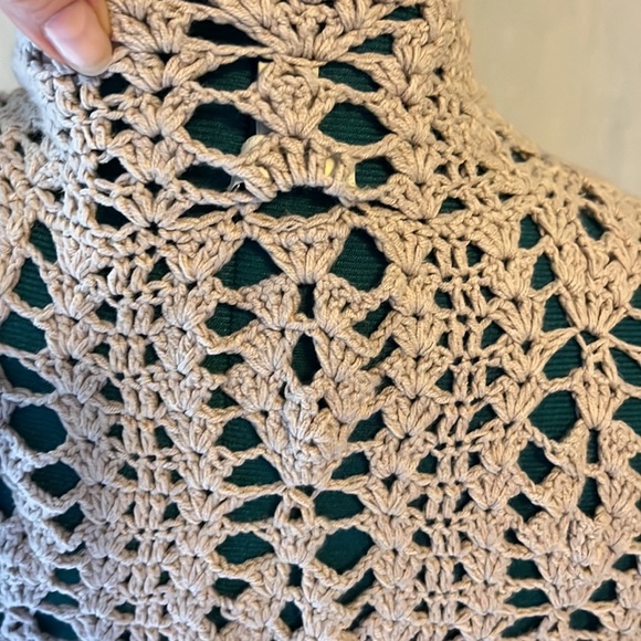J.Jill creamy khaki crochet topper/sweater duster - Picture 7 of 7